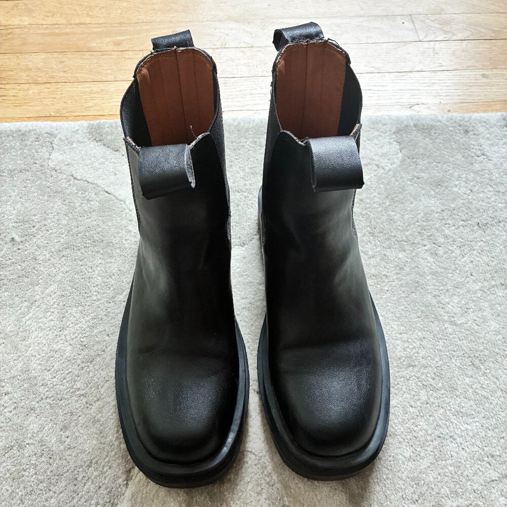 Chelsea Ankle Boots Combat Booties, Low Chunky Block Heel size eur 40